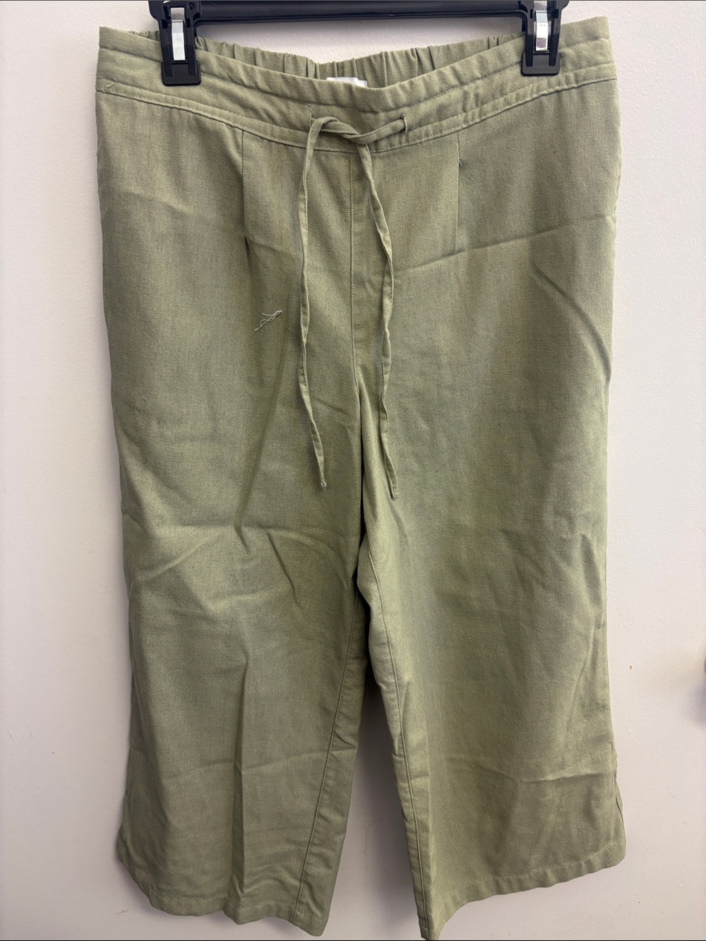 Per Se Olive Green Elastic-Waist Pants